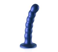 Ouch! Beaded G-Spot Dildo - 5" - Metallic Blue