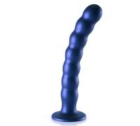 Ouch! Beaded G-Spot Dildo - 8" - Metallic Blue