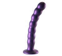 OUCH! Classic Dildo Vaginal Dildo with Suction Cup Beaded G-Spot Dildo 8"/20.5cm Metallic Purple