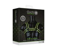 Ouch! Chest Bulldog Harness-OU762 Neon Green/Black S/M