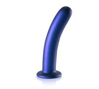OUCH! Classic Dildo Vaginal Dildo with Suction Cup Smooth G-Spot Dildo 7'' / 17cm Metallic Blue