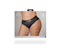 OUCH! Classic Vibrators Slip Vibrating Strap-on High-Cut Brief Black