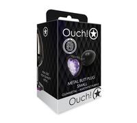 Ouch Dildo-OU811GUN Gunmetal/Amethyst Purple S