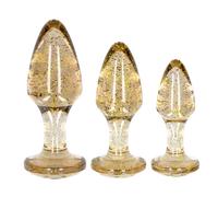 Ouch Golden Glitter Acrylic Butt Plug Set