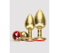 Ouch! Luxury Gold Jewelled Butt Plug Set (3 Piece) - Gold Gold