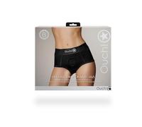 OUCH! Slip Classic Vibrators with Vibrating Bullet Vibrating Strap-on Brief Black