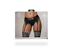 OUCH! Slip Classic Vibrators with Vibration and Reggicalze Vibrating Strap-on Thong, Adjustable Garters Black