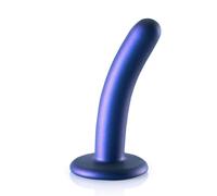 Ouch! Smooth Silicone G-Spot Dildo - 5" - Metallic Blue