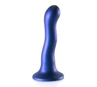 Ouch! Ultra Soft Curvy G-Spot Dildo - 7" - Metallic Blue