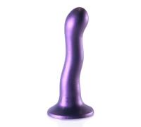 Ouch! Ultra Soft Curvy G-Spot Dildo - 7" - Metallic Purple
