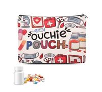 Ouchie Pouch Medicine First Aid Bag for Travel Camping Toiletry Medicine Bag with Zipper First Aid Kit Meds Storage Bag for Women Men Funny Ouchie Medical Bags for Boys Girls