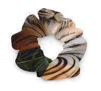 Ouchless Hair Elastics,Tiger Laying on The Grass Printed Hair Ties for Women,Hair Ties No Damage for All Types,Perfect Gifts