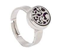 OUCRIY Aromatherapy Finger Ring Adjustable Stainless Steel Fashion Portable Mini Essential Oil Finger Ring for Women (R36-7)