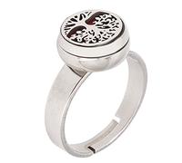 OUCRIY Aromatherapy Finger Ring Adjustable Stainless Steel Fashion Portable Mini Essential Oil Finger Ring for Women (R36-3)