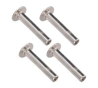 OUCRIY Binding Rivets, Crafted Stainless Steel Alloy Rivet Stud Set, 100 Sets, 4x21x8.5mm Double Tubular Fasteners for PU Leather Clothing Crafts