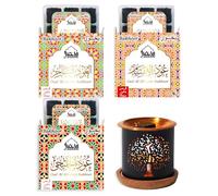 Oud Al Khaleeji, Saher, Ibtisam Bakhoor Burner Gift Set by Dukhni | 30pc Oudh Incense Bricks & Smokeless Burner | Ideal for Relaxation, Meditation, Gift for Muslim Men & Women