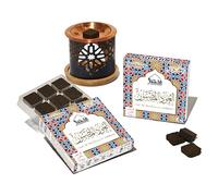 Oud Al Madhmoon Bakhoor Burner by Dukhni | Set of 2 Boxes & Oriental Exotic Bakhoor Burner | 20 Pieces of Bakhoor | Authentic Arabic Scents | Perfect for Prayer, Meditation, Relaxation