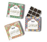 Oud Al Saher, Oud Al Madhmoon, Oud Al Awatef Bakhoor عود بخور by Dukhni | 3 x 9 Piece each | Assorted Arabic Bakhoor Incense | Perfect to Relax, Meditate & Pray | Rich, Luxurious, Long Lasting