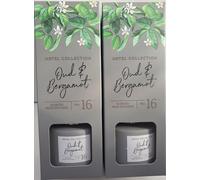 Oud & Bergamot No. 16 Reed Diffuser - 2 × 100 ml | Luxury Home Fragrance | Dark Oud Wood & Citrus Blend with Cedarwood and Praline Notes | Aldi Hotel Collection