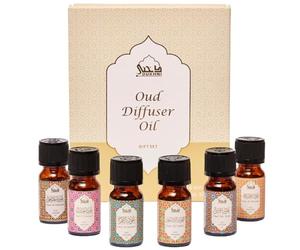 Oud Diffuser Oil, Essential Oil Gift Set by Dukhni | 6 x 10ml Arabic Oil Gift Set for Diffuser & humidifier | 100% Pure Halal Oudh Oils | Relax with Home Aromatherapy, for Relaxation & Massage