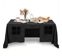 Oudain 10ft x 7.5ft Large Playhouse Table Cloth Table Fort Tent Cover Playhouse Indoor Outdoor Tablecloth for Birthday Party Playground Play Accessory(Black Colors,Dark Style)