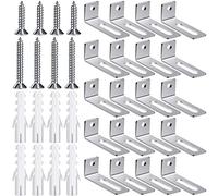 Oudain 20 Set Whiteboard Brackets Whiteboard Installation Hardware Kit Mounting Wall Hanging Brackets Include Hanger Supports, Screws, Expansion Tube for Hanging School Office Supplies,1.26x0.47in