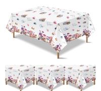 Oudain 6 Pcs One for The Books Birthday Tablecloths Book Themed Party Decorations Disposable Rectangle Plastic Tablecloth 54x108 in Disposable Book Lover Club Library Reading Party Table Cover