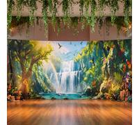 Oudain VBS 2026 Backdrop Decorations Rainforest Falls 9 x 20 ft Super Sized Wall Hanging Background for Students Exploring The Nature of God Photo Prop Banner for Sunday School Vacation Bible School
