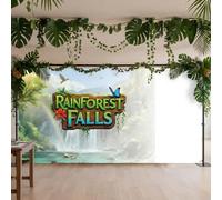 Oudain VBS 2026 Decorations Backdrop Rainforest Falls 3.75 x 8 ft VBS 2026 Wall Hanging Background for Students Exploring The Nature of God Photo Prop Banner for Sunday School Vacation Bible School