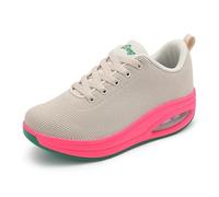 Oude Sneakers for Women Comfortable | Shoes for Women Traveling | 2 Inch Air Cushion Rocker Bottom, Vanilla Breeze, 5.5 UK