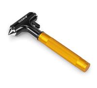 OUDEW Car Safety Hammer, Car Glass Breaker with Seat Belt Cutter, Automotive Escape Tool, Metal Window Breaker, Emergecy Safety Hammer for Car Accidents (Gold)