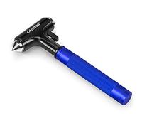 OUDEW Car Safety Hammer, Glass Breaker with Seat Belt Cutter, Automotive Escape Tool, Metal Window Breaker, Emergency Safety Hammer for Car Accidents (Blue)