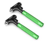 OUDEW Car Safety Hammer, Glass Breaker with Seat Belt Cutter, Automotive Escape Tool, Metal Window Breaker, Emergency Safety Hammer for Car Accidents (Green)
