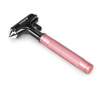 OUDEW Car Safety Hammer, Glass Breaker with Seat Belt Cutter, Automotive Escape Tool, Metal Window Breaker, Emergency Safety Hammer for Car Accidents (Pink)