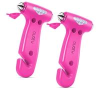 OUDEW Safety Hammer Cute, Multifunctional Car Escape Tool with Seat Belt Cutter & Window Breaker, Emergency Escape Hammer (2PCS Pink)