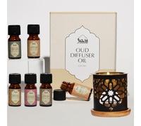 Oudh Essential Oil Diffuser Oil & Incense Burner by Dukhni | 6 x 10ml Arabic Oils with Diffuser | 100% Pure Halal Aroma Oils | Relax with Home Aromatherapy, for Relaxation & Massage