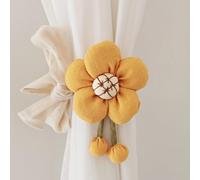 OUdini 2 Pack Cloth Curtain Tiebacks Flower Tie Backs for Drapes, Curtain Holdbacks Curtain Ties for Home Office Hotel Window/H3