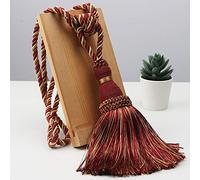 OUdini Curtain Tie Backs 2Pcs Tassels Curtain Tieback Home Curtain Holder Buckle Rope Curtain Hanging Balls for Livingroom Bedroom Tie Backs for Curtains/Red