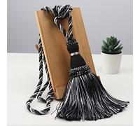 OUdini Curtain Tie Backs 2Pcs Tassels Curtain Tieback Home Curtain Holder Buckle Rope Curtain Hanging Balls for Livingroom Bedroom Tie Backs for Curtains/Black