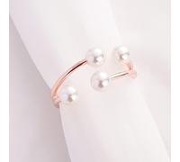 OUdini Metal Curtain Tiebacks Pearl Tie Backs for Curtains, Indoor Outdoor Curtain Holdbacks, 2 Pack/Rose Gold