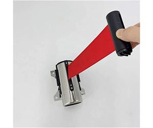 OUdini Queue Belt Barrier, Retractable Crowd Control Safety Barriers, Prevent Entry into Dangerous or Restricted Areas, for Retail Stores, Airports, Banks/Silver/6.5Ft/2M