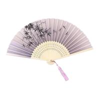 OUDQFCJ 1 Piece Foldable Hand Fan with Tassel Cool Summer Women Fan for Party Prom Wedding Home Decoration Asian Decoration Cosplay (Pink)