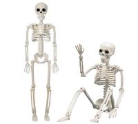 OUDQFCJ 1 Piece Halloween Decoration Outdoor Plastic Skeleton with Movable Joints, Small Hanging for Halloween Decorations, Accessories for Haunted Houses and Graveyards (40cm)