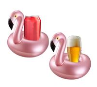 OUDQFCJ 2 Pieces Inflatable Pool Cup Holder, Mini Flamingo Drink Holder, Floating Cup Holder for Hot Tub