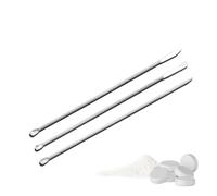 OUDQFCJ 3 Pieces Micro Spoon Spatula, Sampling Spatula, Stainless Steel, Double Head Medicine Spoon, Pill Holder Shovel, Sample Spoon for Laboratory