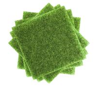 OUDQFCJ 5 Pieces Mini Artificial Grass, Miniature Decoration, Synthetic Grass Garden, Plastic Lawn, DIY Garden Ornament, Fake Lawn, Artificial Lawn, Fake Lawn (15 x 15 cm)