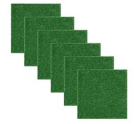 OUDQFCJ 6 Pieces Artificial Grass for Mini Garden, Craft, Wichtel Mini Lawn Decoration, Mini Garden Grass, Small for Crafting, DIY Mini Garden Decoration (9.7 x 9.7cm)