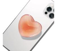 OUDQFCJ Mobile Phone Grip Holder, Retractable Glass Love Heart Handle with Compatible Mobile Phone Extendable Base Stand for Smartphones (Orange)