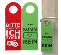 OUDQFCJ Pack of 2 Felt Door Hangers, Please Do Not Disturb, I Gamer or Come In, Gamer Gift, Gamer Room Decoration, Teenager Boys Gift, Cool Things for Boys (Grey)