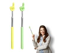 OUDQFCJ Pack of 2 Telescopic Teacher Pointers, Mini Extendable Finger Pointer Pointer, Extendable Hand Pointer for Classroom, Primary School/Nursery (up to 68 cm) (Green, Yellow)